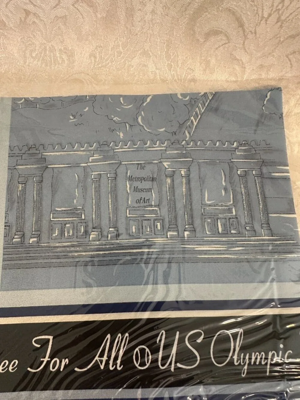 1990s US Open Tennis Tournament Commerorative Silk Scarf Sealed NYC Museums